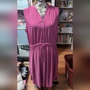 Addition Elle Purple Sleeveless Midi Dress